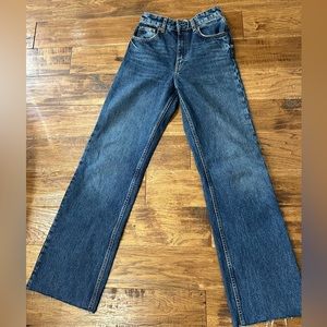 Zara structured wide leg jeans